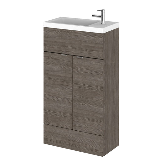 Fairford Union 500mm Slimline Grey Woodgrain Vanity Unit