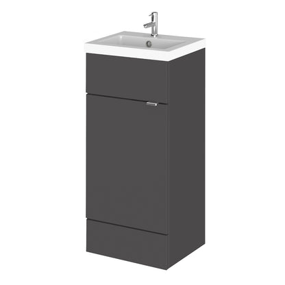 Fairford Union 400mm Full Depth Gloss Grey Vanity Unit