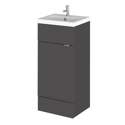 Fairford Union 400mm Full Depth Gloss Grey Vanity Unit