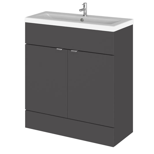 Fairford Union 800mm Full Depth Gloss Grey Vanity Unit