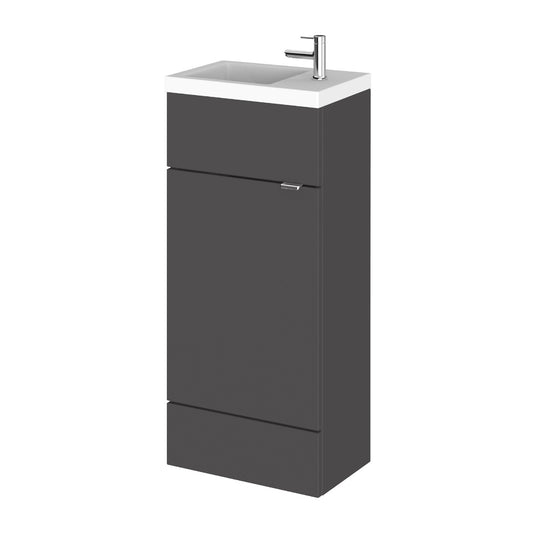Fairford Union 400mm Slimline Gloss Grey Vanity Unit