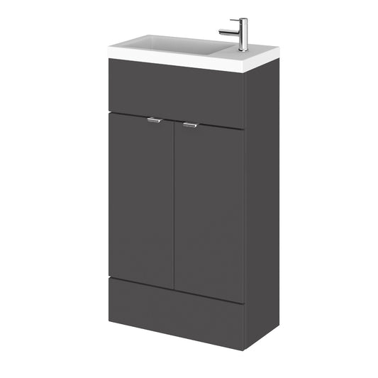 Fairford Union 500mm Slimline Gloss Grey Vanity Unit