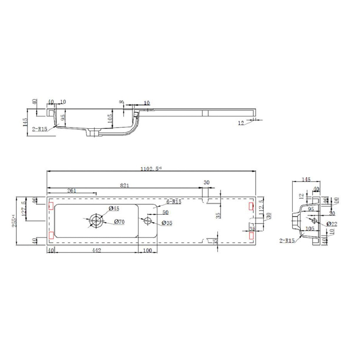 Fairford Union 1100mm Slimline Basin and Worktop