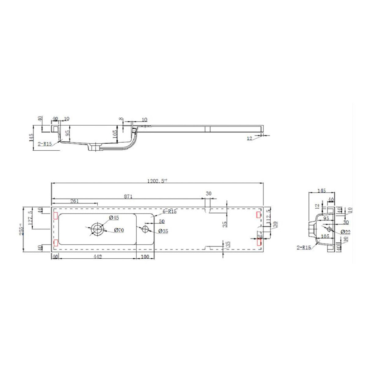 Fairford Union 1200mm Slimline Basin and Worktop