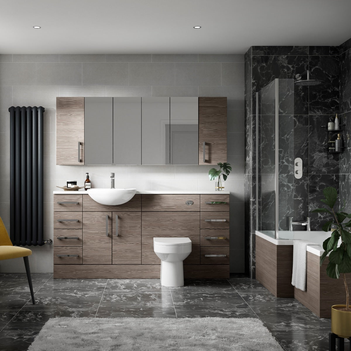 Fairford Union 600mm Full Depth Grey Vanity Unit