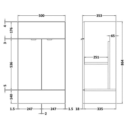 Fairford Union 500mm Full Depth Drift Wood Vanity Unit