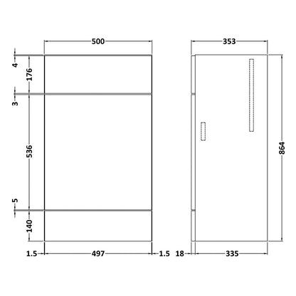 Fairford Union 500mm Full Depth Drift Wood WC Unit