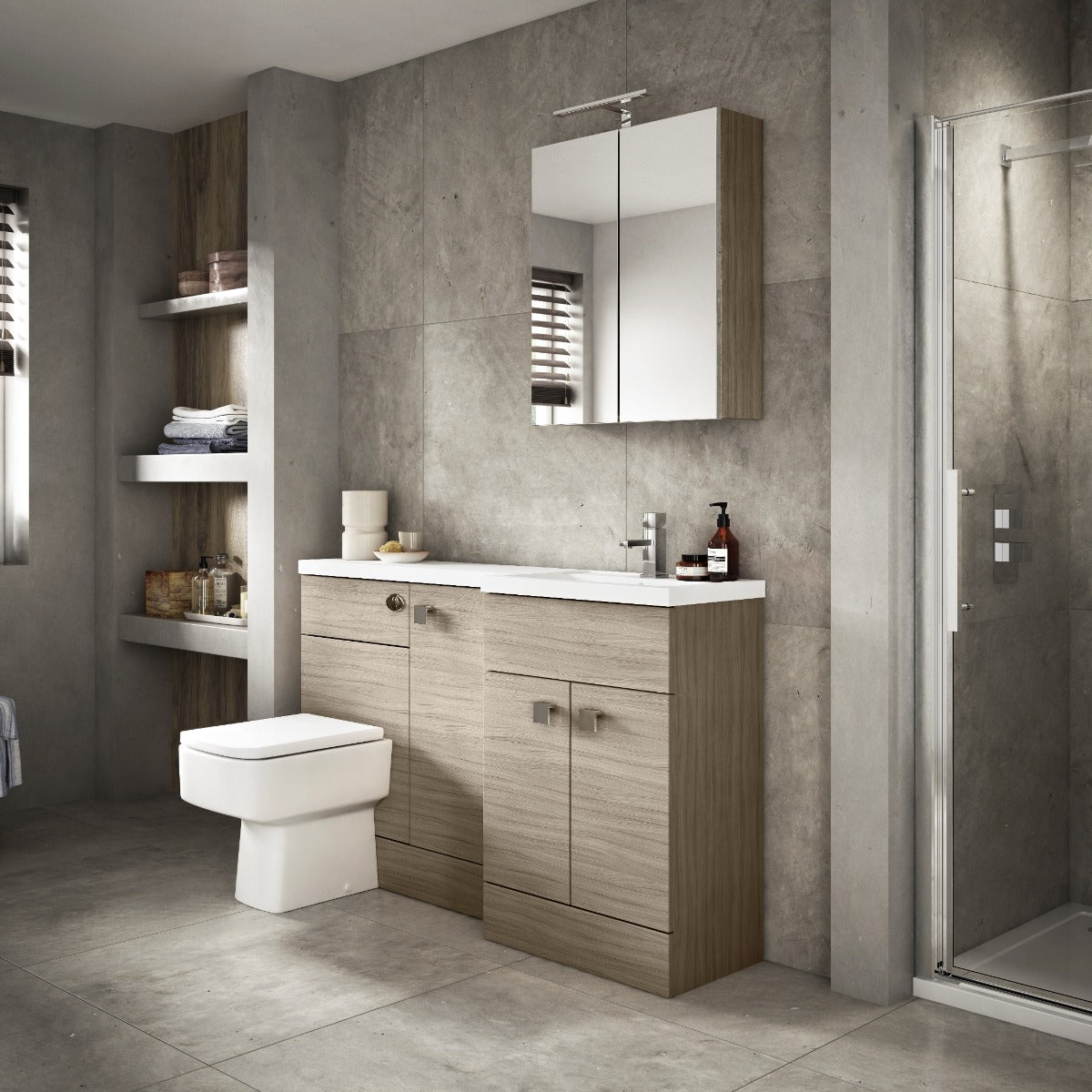 Fairford Union 600mm Slimline Drift Wood WC Unit