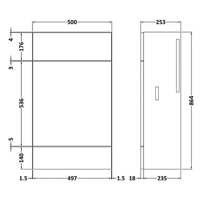 Fairford Union 500mm Slimline Grey WC Unit