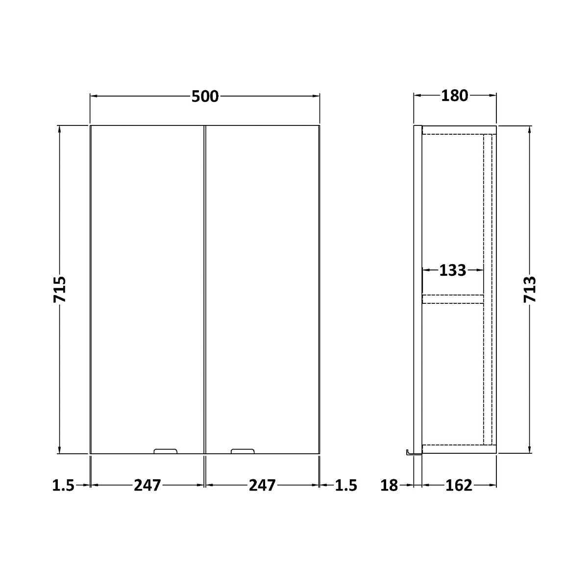 Fairford Union 300mm Slimline Grey Wall Unit