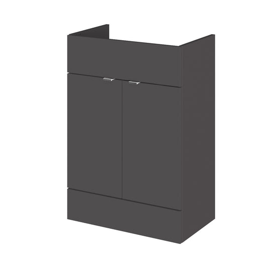 Fairford Union 600mm Full Depth Grey Gloss Vanity Unit