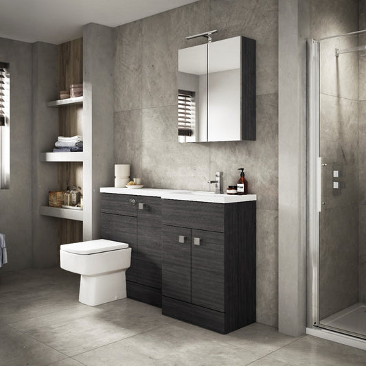 Fairford Union 500mm Full Depth Grey Gloss Vanity Unit