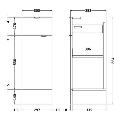 Fairford Union 300mm Full Depth Drft Wd Base Unit with Top Draw