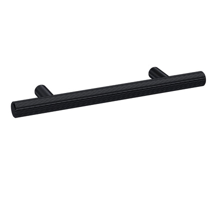 Knurled Bar Handle, Matt Black, 96mm Centres