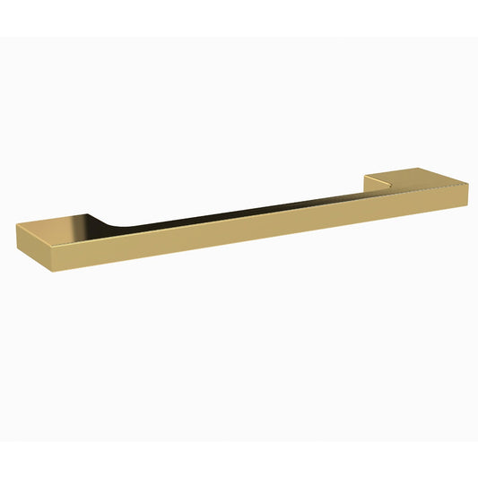 Slimline Square Handle, Brushed Brass, 128mm Centres