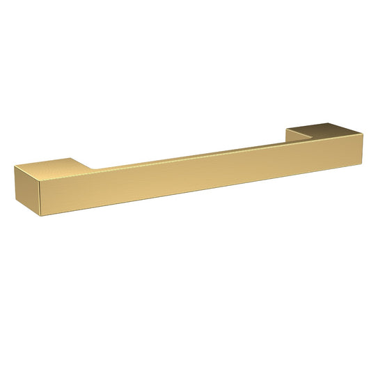 Square Handle, Brushed Brass, 128mm Centres