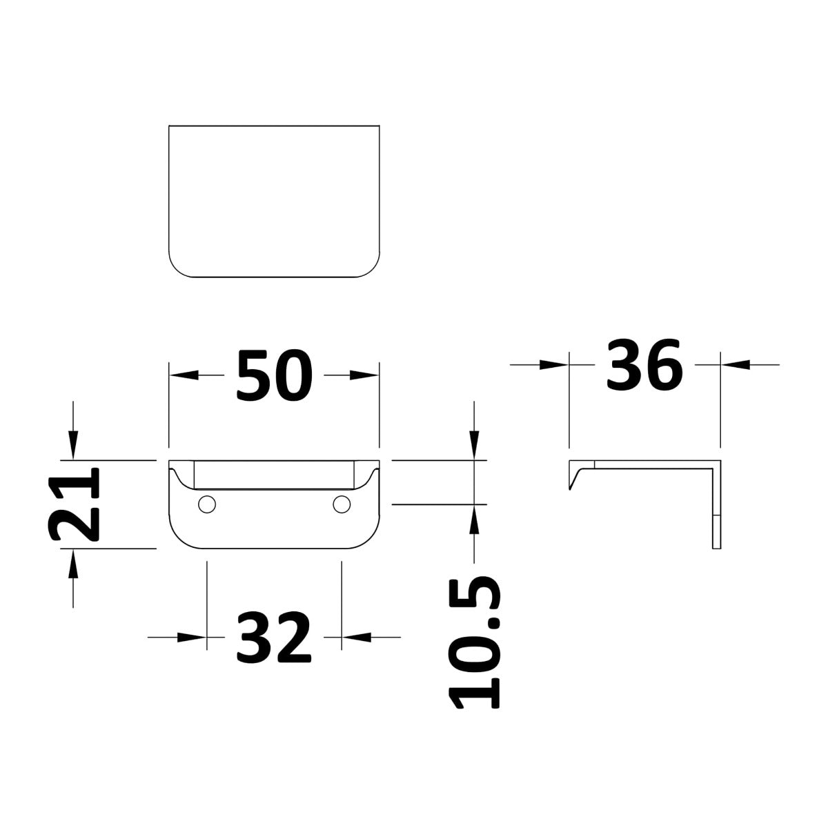 Rear Fix Handle, Chrome