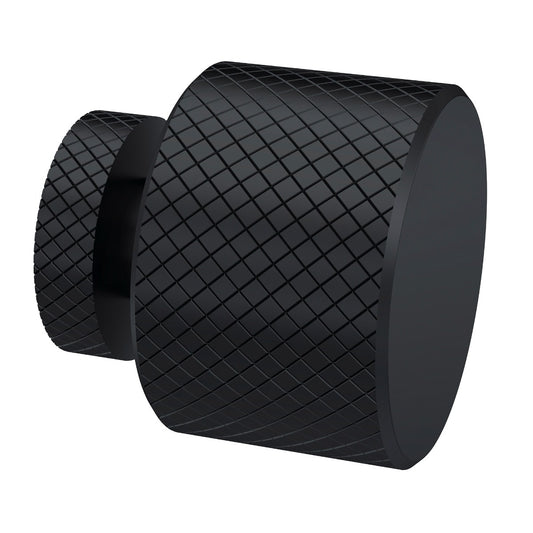Knurled Knob Handle, Matt Black