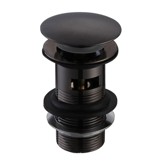 Fairford Matt Black Push Button Basin Waste, Slotted
