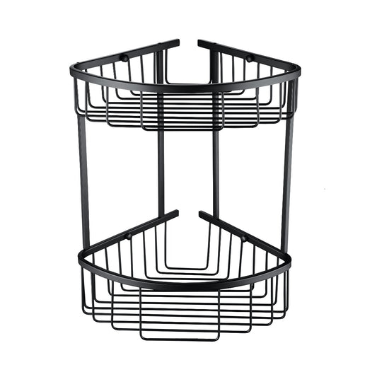 Fairford Matt Black Curved Double Corner Basket