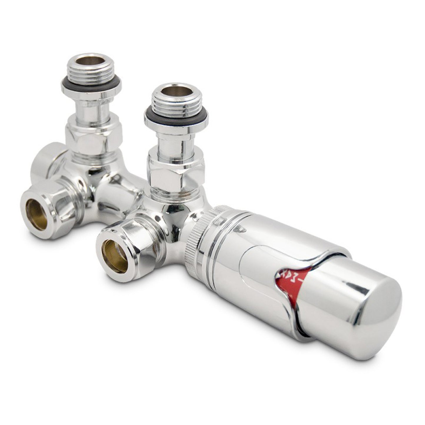 Fairford Chrome 15mm Twin TRV Radiator Valves