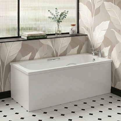 1700 x 700mm Steel Bath Twin Grips, 2TH, Anti Slip