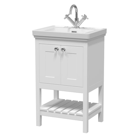 Fairford Juliette 500mm Pure White 1 Tap Hole Floorstanding Vanity Unit