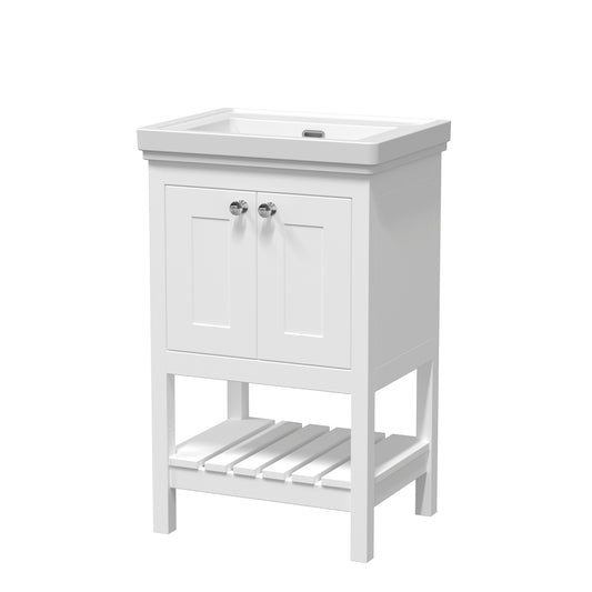 Fairford Juliette 500mm Pure White 0 Tap Hole Floorstanding Vanity Unit