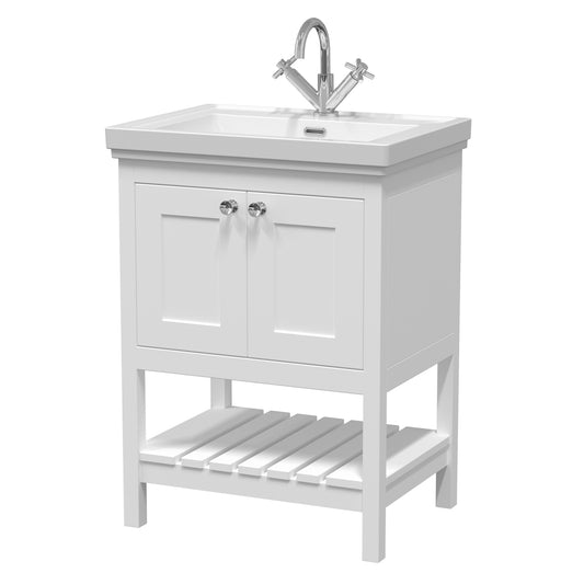 Fairford Juliette 600mm Pure White 1 Tap Hole Floorstanding Vanity Unit