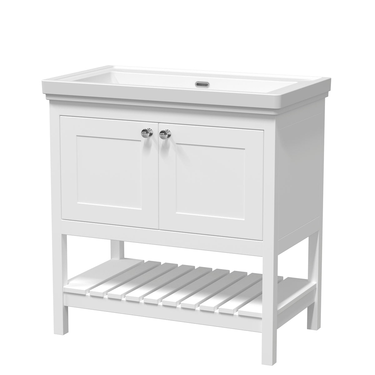 Fairford Juliette 800mm Pure White 0 Tap Hole Floorstanding Vanity Unit