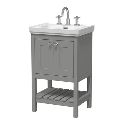 Fairford Juliette 500mm Cool Grey 3 Tap Hole Floorstanding Vanity Unit