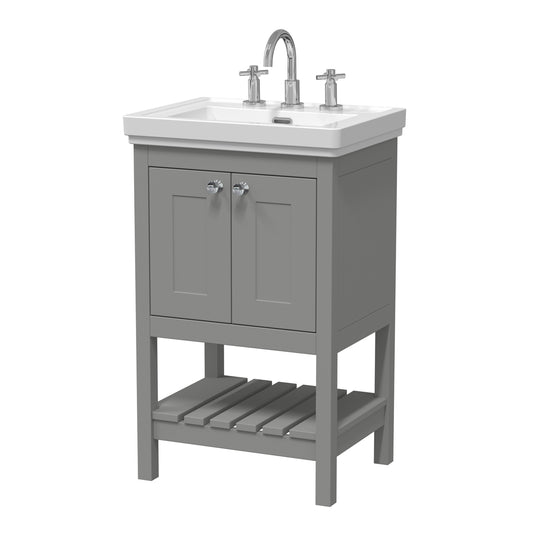 Fairford Juliette 500mm Cool Grey 3 Tap Hole Floorstanding Vanity Unit