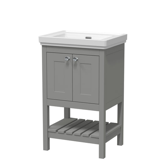 Fairford Juliette 500mm Cool Grey 0 Tap Hole Floorstanding Vanity Unit