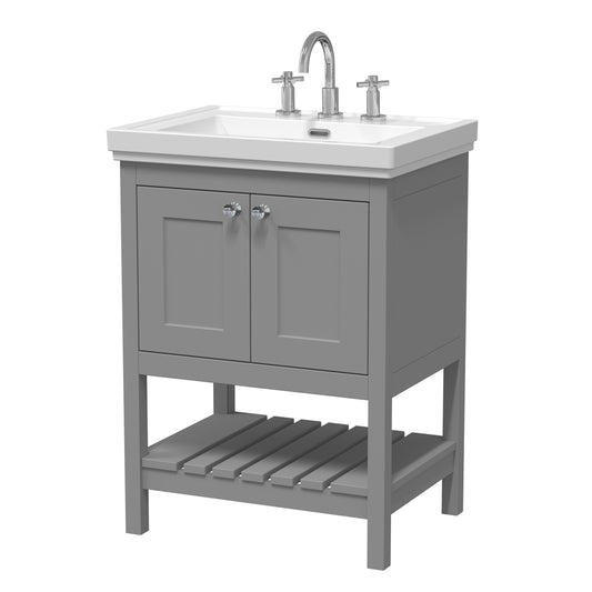 Fairford Juliette 600mm Cool Grey 3 Tap Hole Floorstanding Vanity Unit