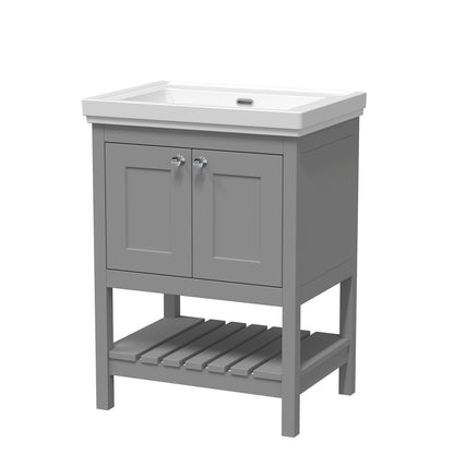 Fairford Juliette 600mm Cool Grey 0 Tap Hole Floorstanding Vanity Unit