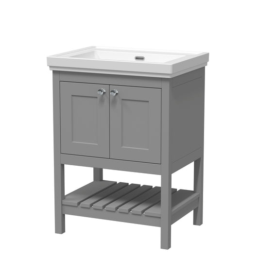 Fairford Juliette 600mm Cool Grey 0 Tap Hole Floorstanding Vanity Unit