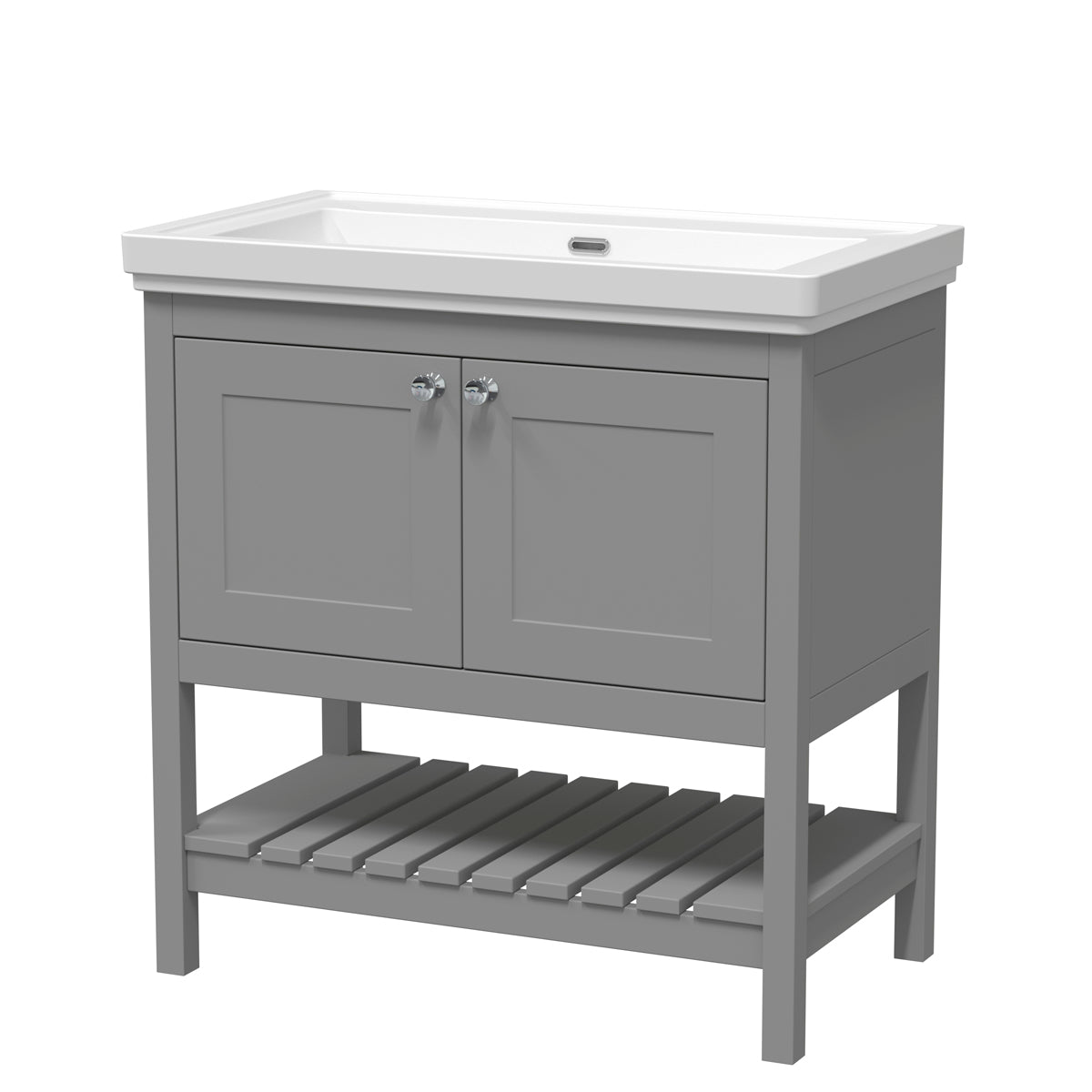 Fairford Juliette 800mm Cool Grey 0 Tap Hole Floorstanding Vanity Unit