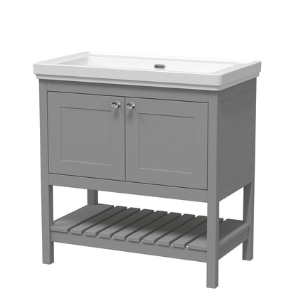 Fairford Juliette 800mm Cool Grey 0 Tap Hole Floorstanding Vanity Unit