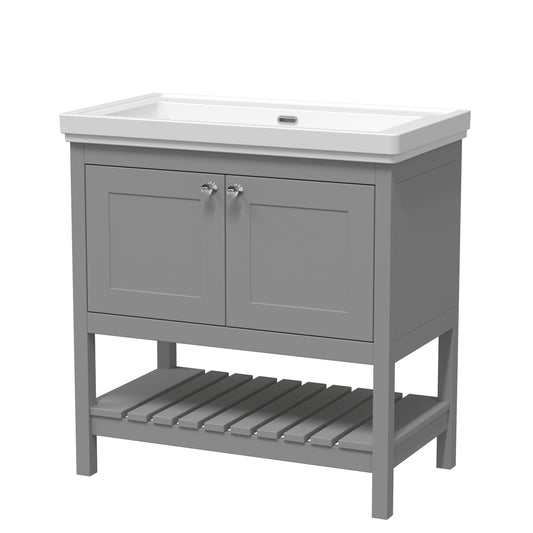 Fairford Juliette 800mm Cool Grey 0 Tap Hole Floorstanding Vanity Unit