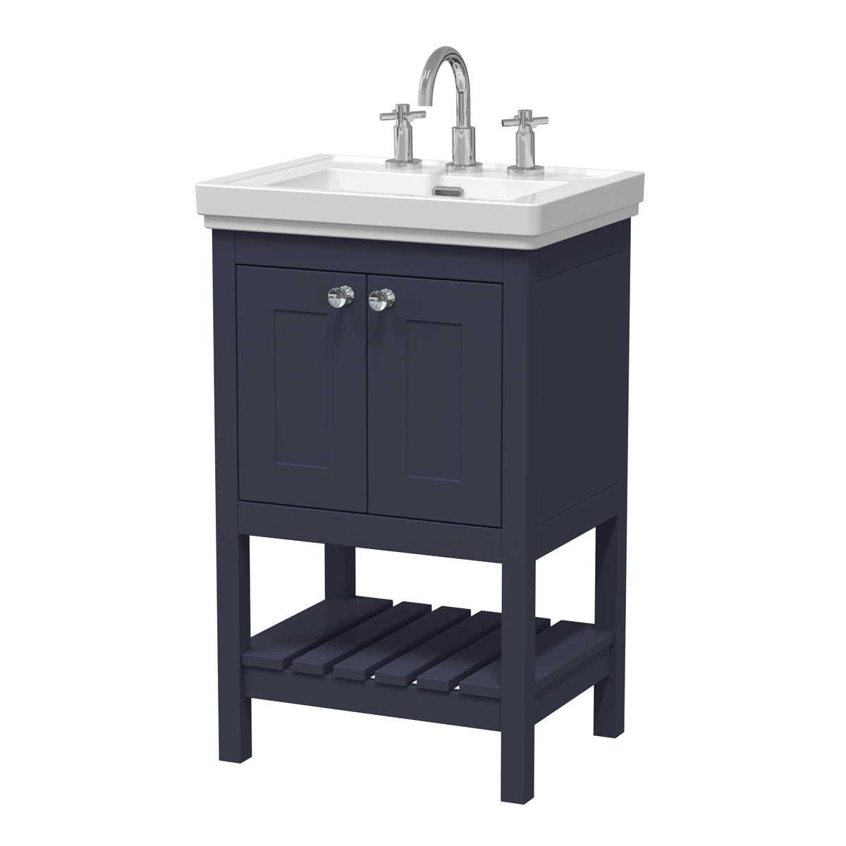 Fairford Juliette 500mm Indigo Blue 3 Tap Hole Floorstanding Vanity Unit