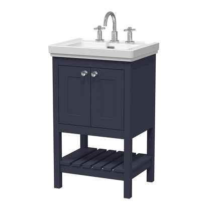 Fairford Juliette 500mm Indigo Blue 3 Tap Hole Floorstanding Vanity Unit