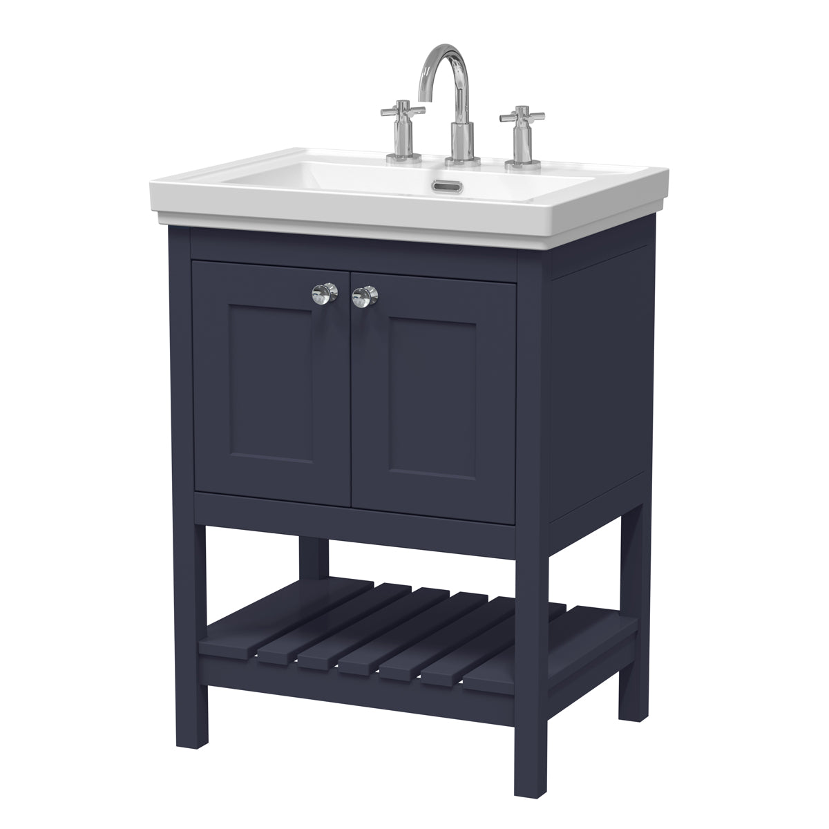 Fairford Juliette 600mm Indigo Blue 3 Tap Hole Floorstanding Vanity Unit