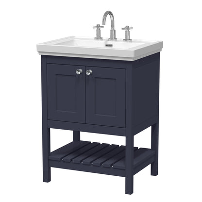 Fairford Juliette 600mm Indigo Blue 3 Tap Hole Floorstanding Vanity Unit