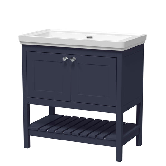 Fairford Juliette 800mm Indigo Blue 0 Tap Hole Floorstanding Vanity Unit