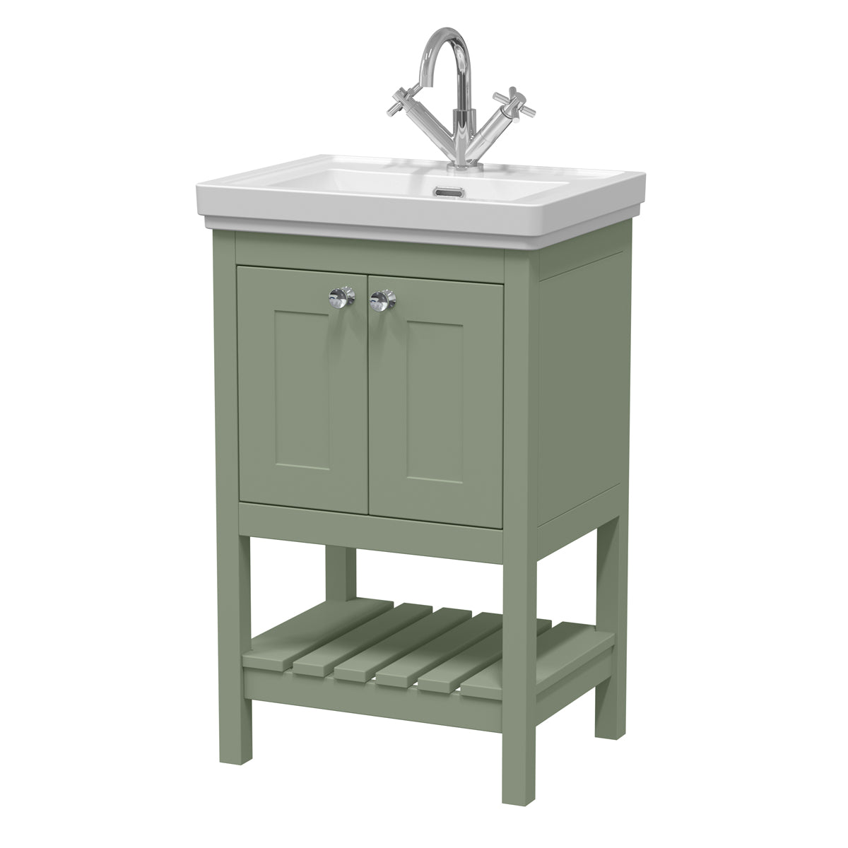 Fairford Juliette 500mm Fern Green 1 Tap Hole Floorstanding Vanity Unit