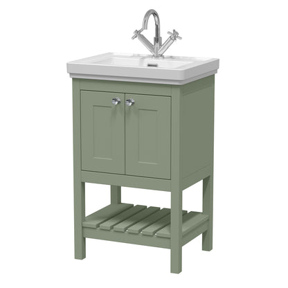 Fairford Juliette 500mm Fern Green 1 Tap Hole Floorstanding Vanity Unit