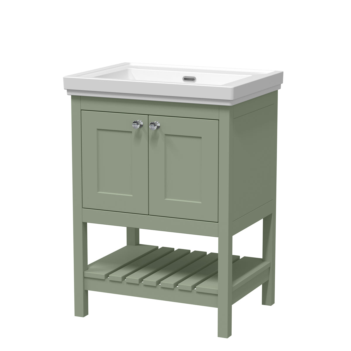 Fairford Juliette 600mm Fern Green 0 Tap Hole Floorstanding Vanity Unit