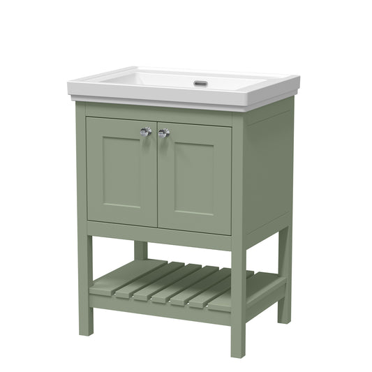 Fairford Juliette 600mm Fern Green 0 Tap Hole Floorstanding Vanity Unit