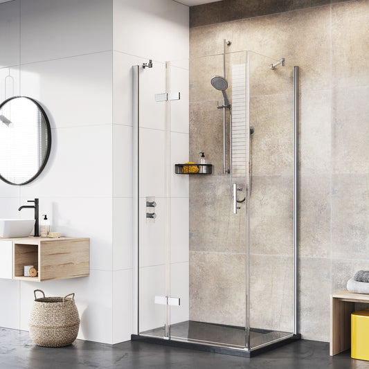 Fairford Pro 8 1200 x 900mm Frameless 8mm Hinged Shower Door Enclosure with Side Panel