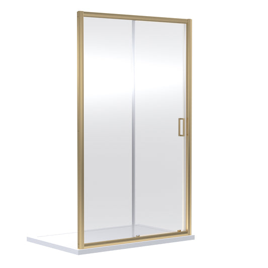 Fairford 6mm 1200mm Brushed Brass Sliding Shower Door